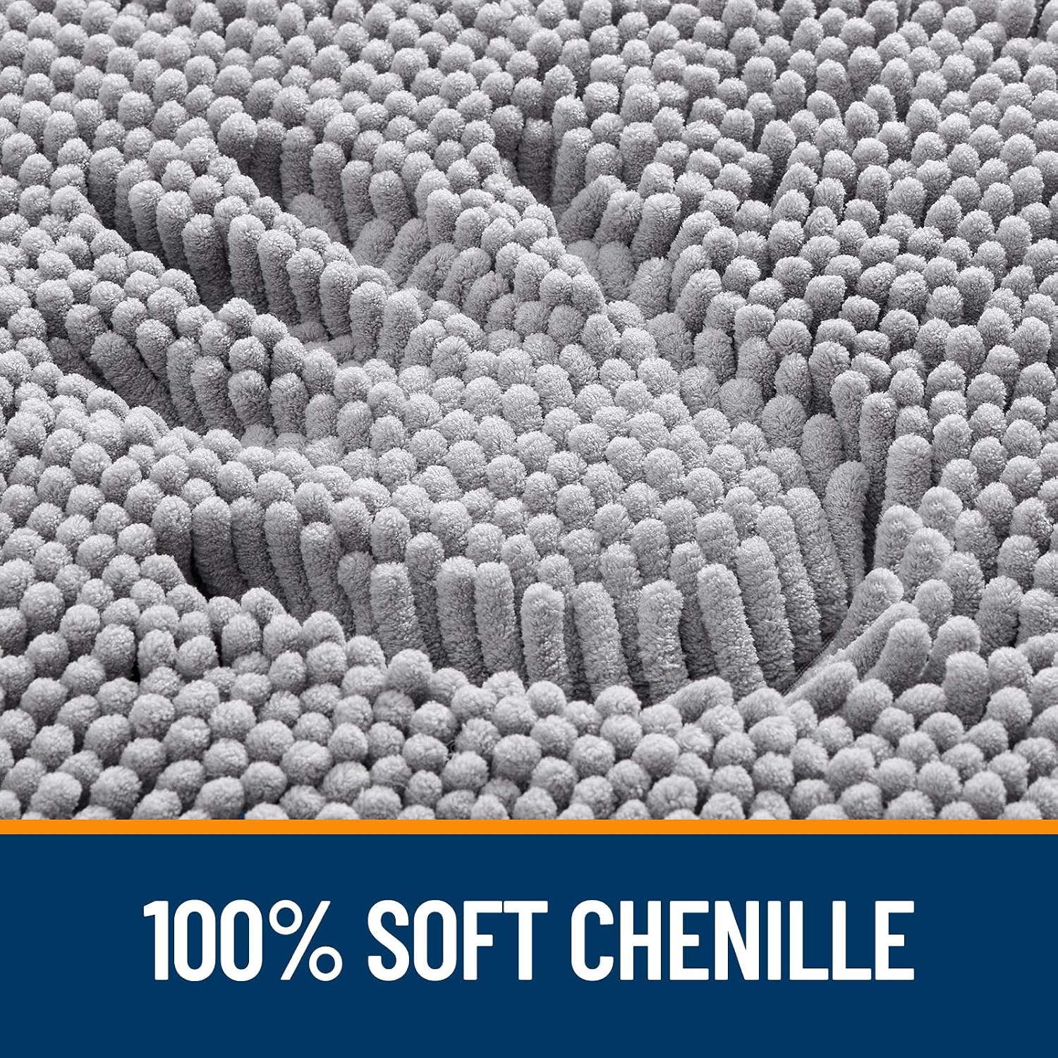 Round Chenille Bathroom Mat - Image 2