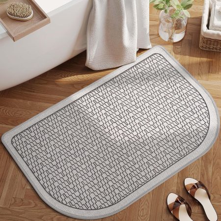 Ultra-Thin Quick-Dry Semi-Circle Bathroom Mat